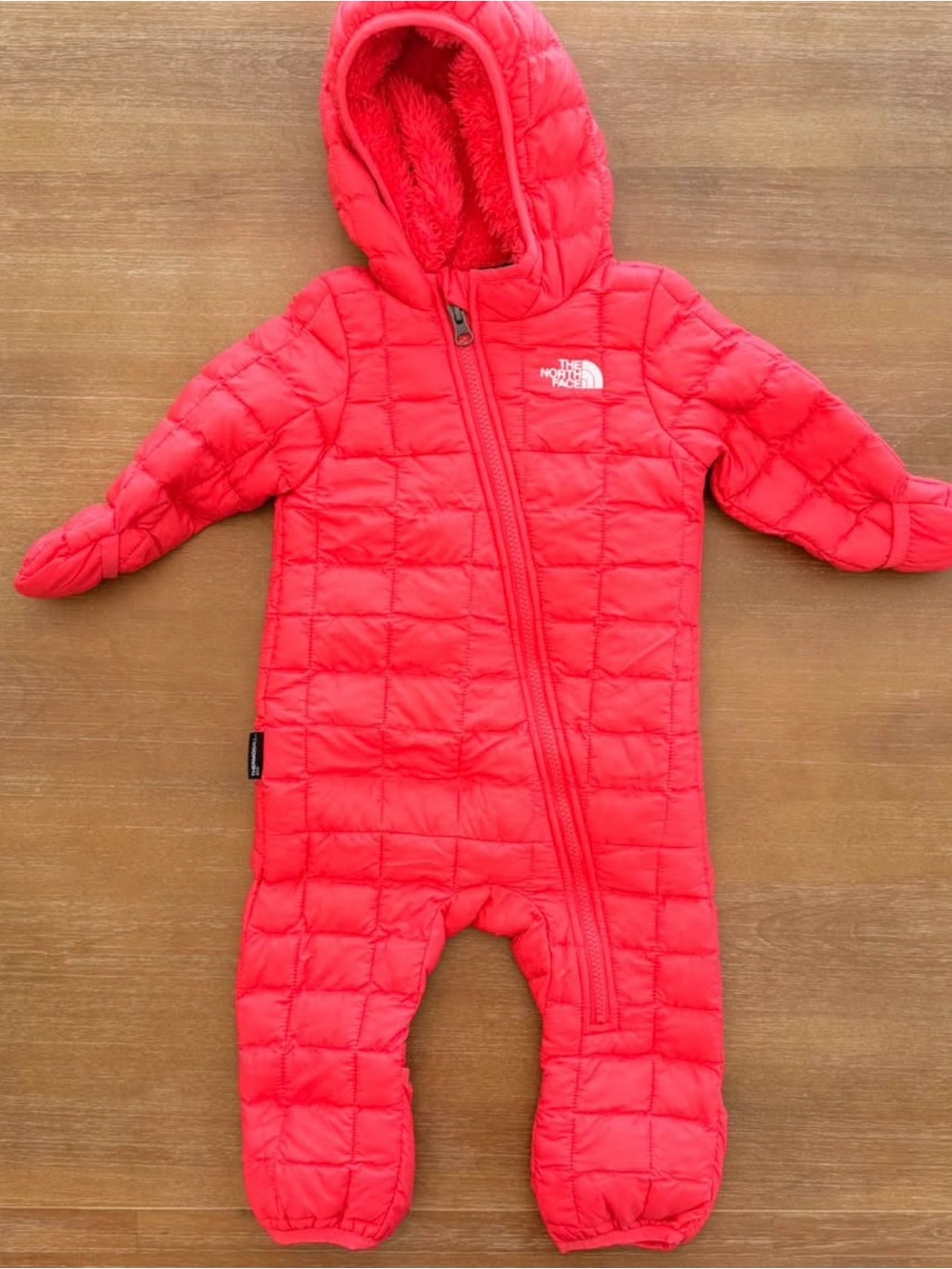 The North Face hot pink Quilted Baby One-Piece Snowsuit